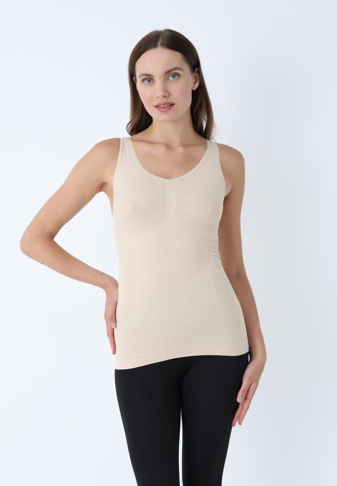 Maiou Modelator cu Bretele Late și Bandă din Silicon,Culoare Bej ,Engros